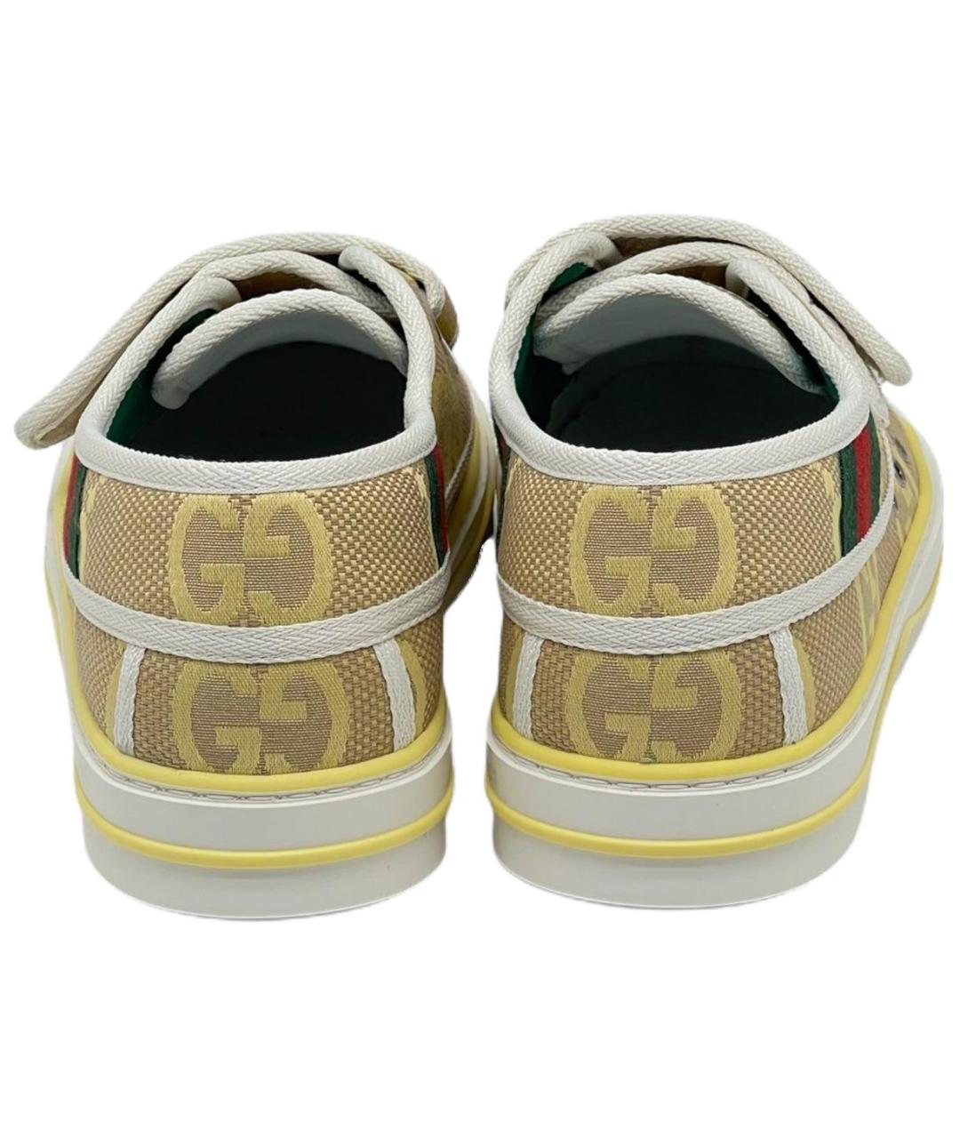 GUCCI Желтые текстильные кеды, фото 5