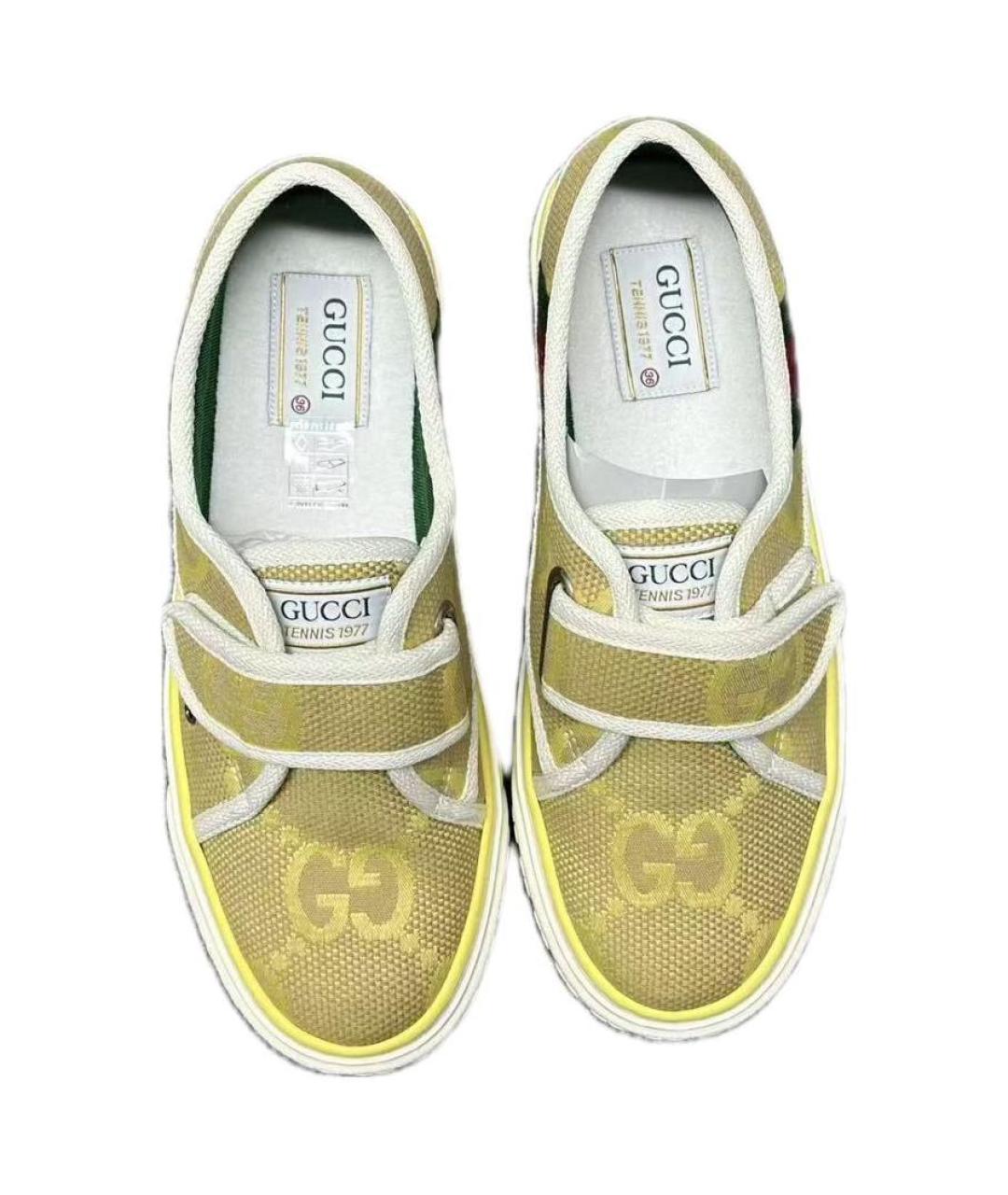 GUCCI Желтые текстильные кеды, фото 4