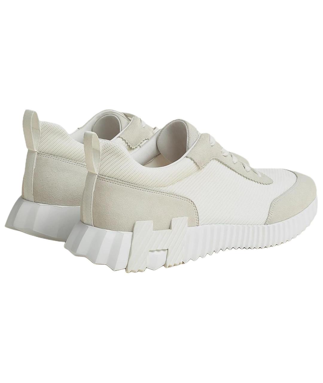 HERMES Белые замшевые низкие кроссовки / кеды, фото 4