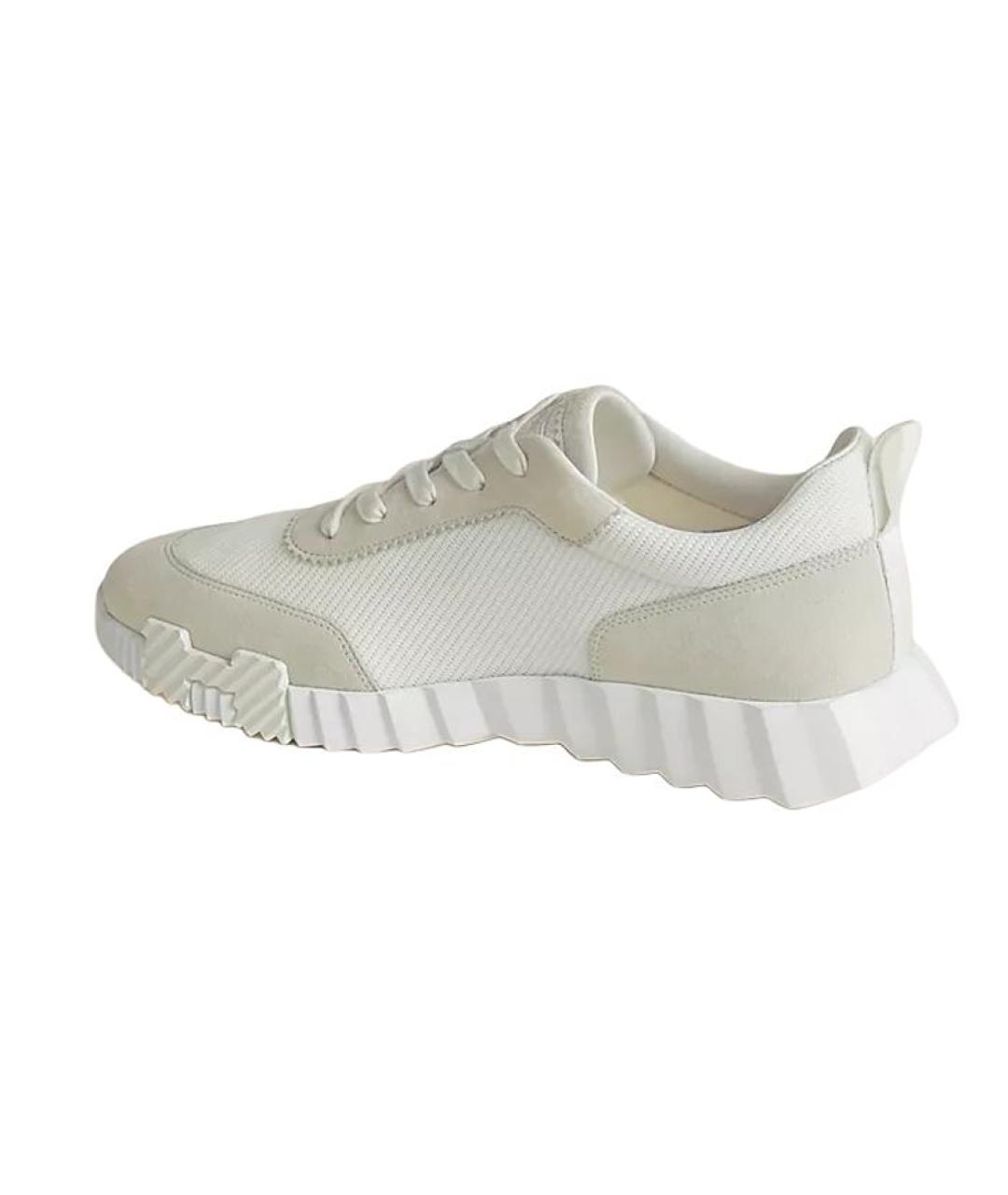 HERMES Белые замшевые низкие кроссовки / кеды, фото 2