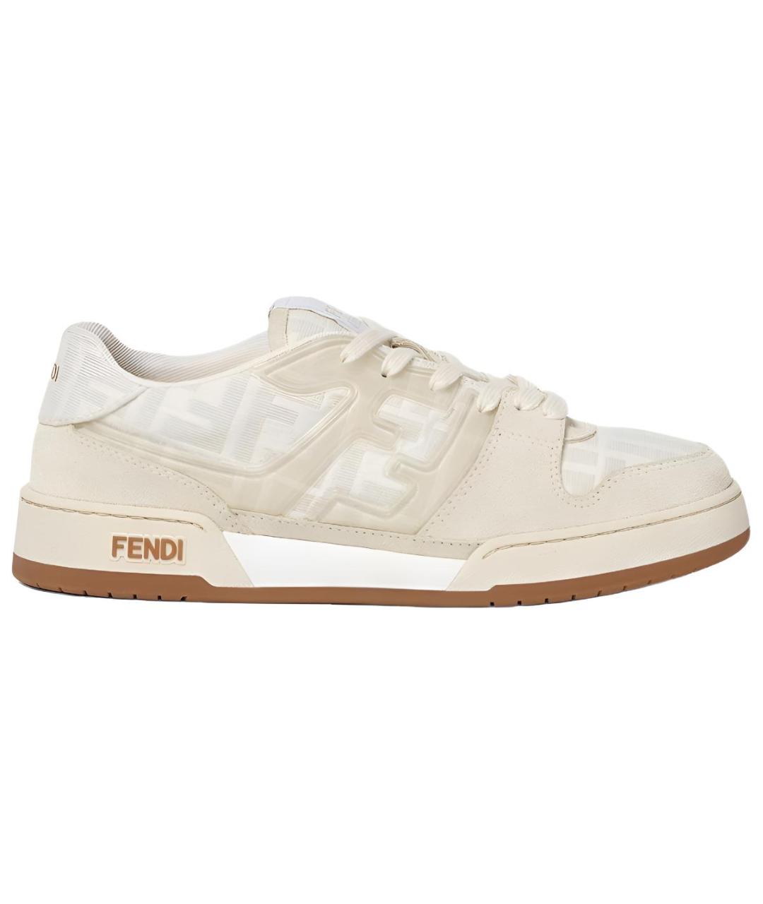FENDI Белые низкие кроссовки / кеды, фото 1