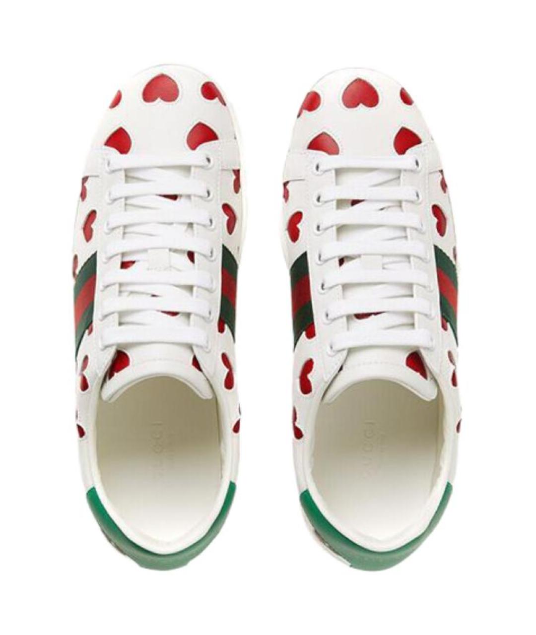 GUCCI Белые кожаные кеды, фото 3