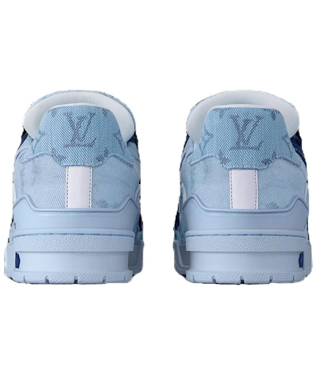 LOUIS VUITTON Синие текстильные низкие кроссовки / кеды, фото 5