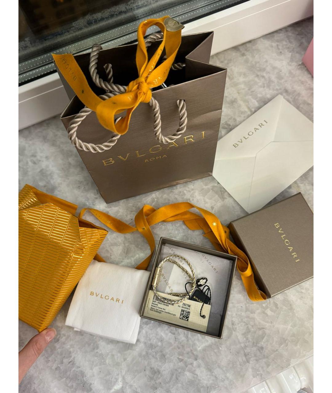 BVLGARI Серебрянный кожаный браслет, фото 5