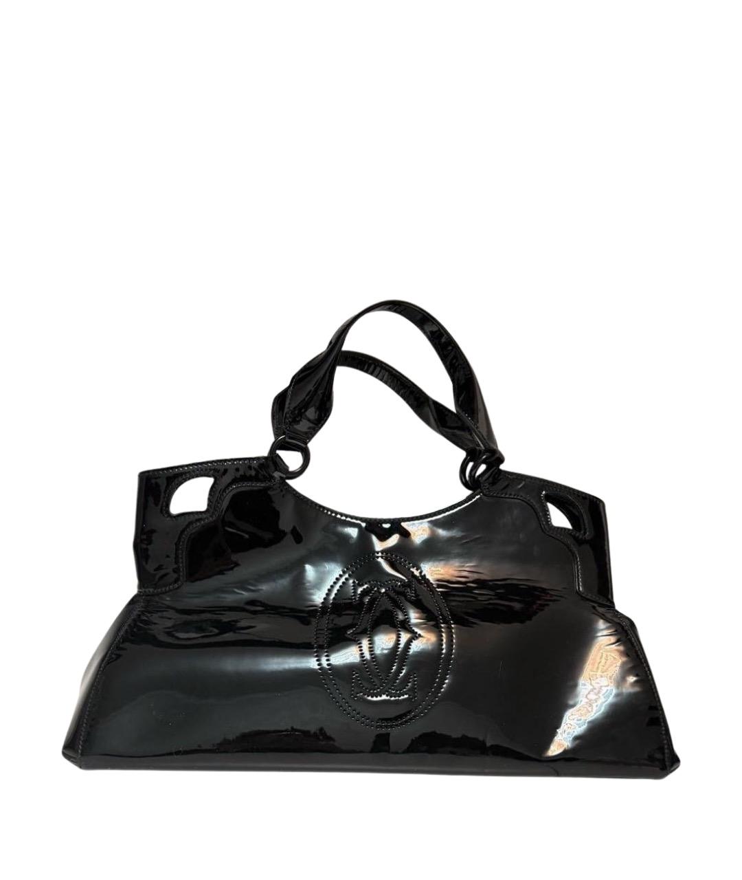 CARTIER Черная сумка с короткими ручками из лакированной кожи, фото 1