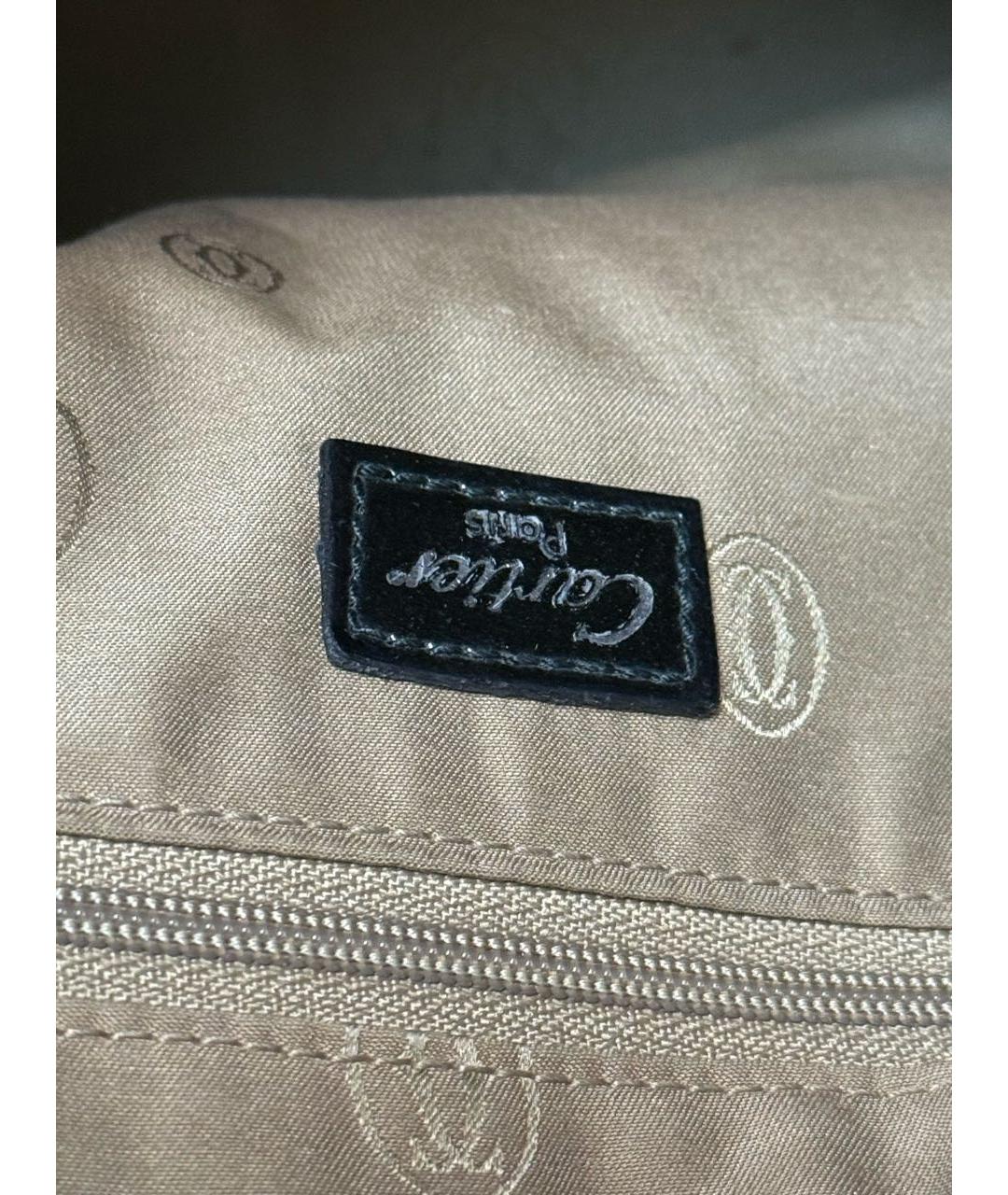 CARTIER Черная сумка с короткими ручками из лакированной кожи, фото 3