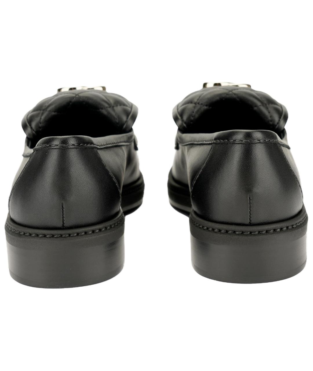 CHANEL Черные кожаные лоферы, фото 4