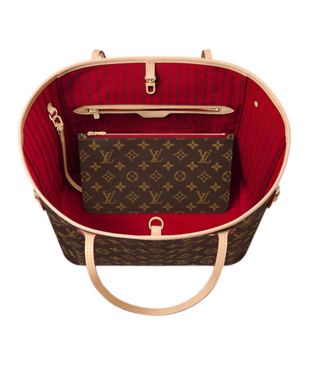 LOUIS VUITTON Коричневая кожаная сумка тоут, фото 4