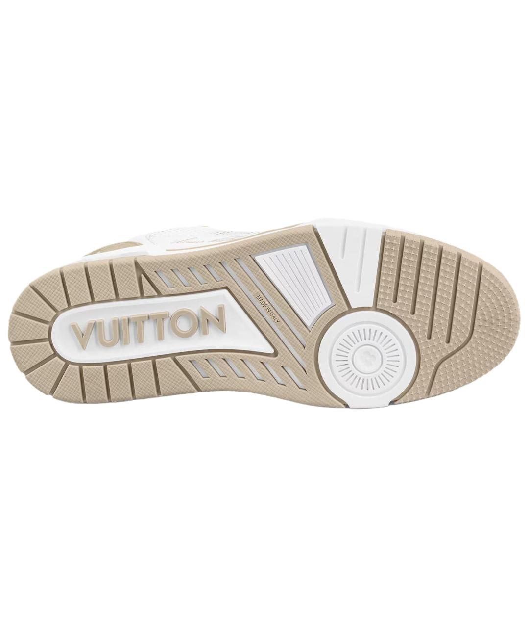 LOUIS VUITTON Бежевые кожаные низкие кроссовки / кеды, фото 5