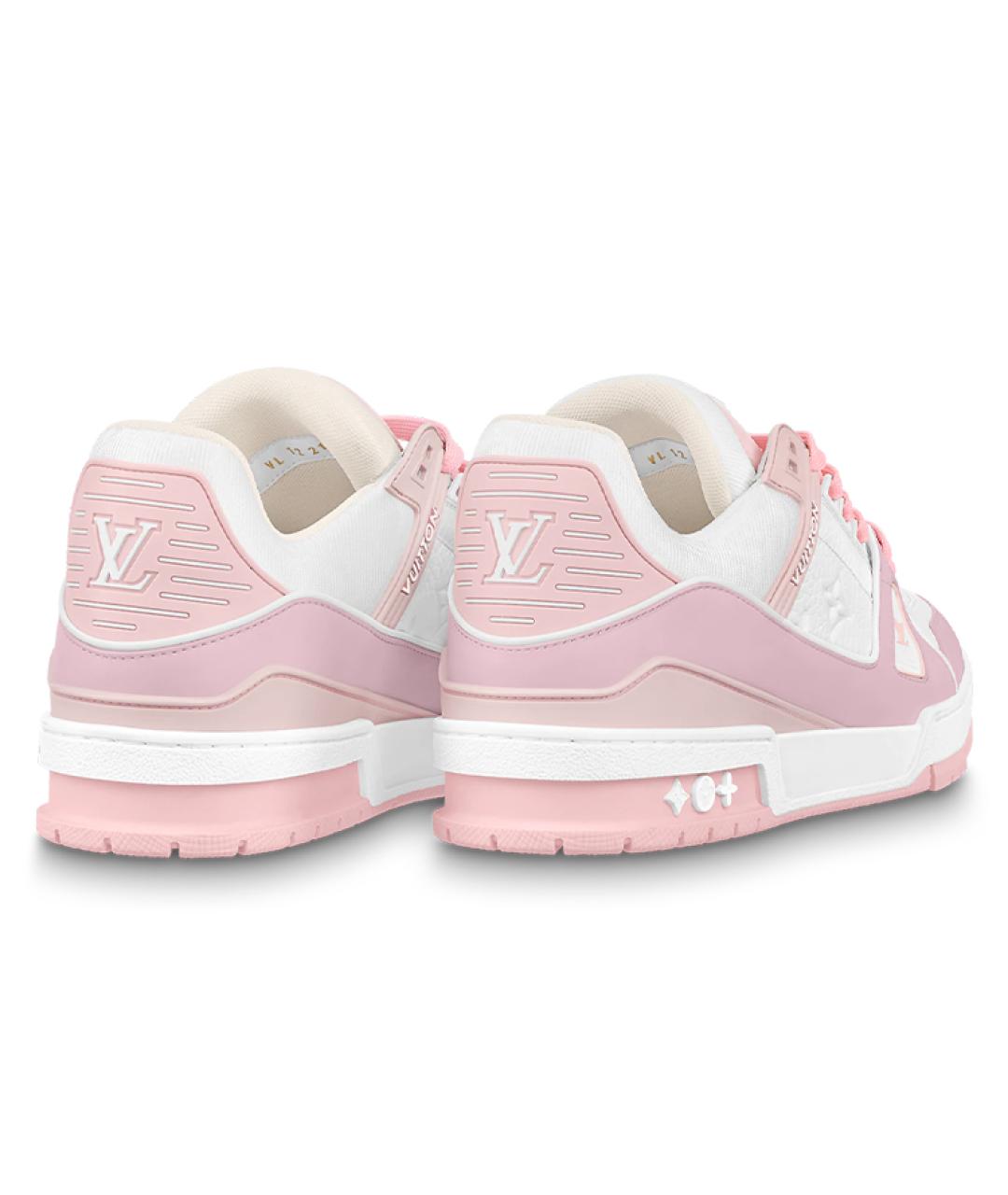 LOUIS VUITTON Розовые кожаные кроссовки, фото 4