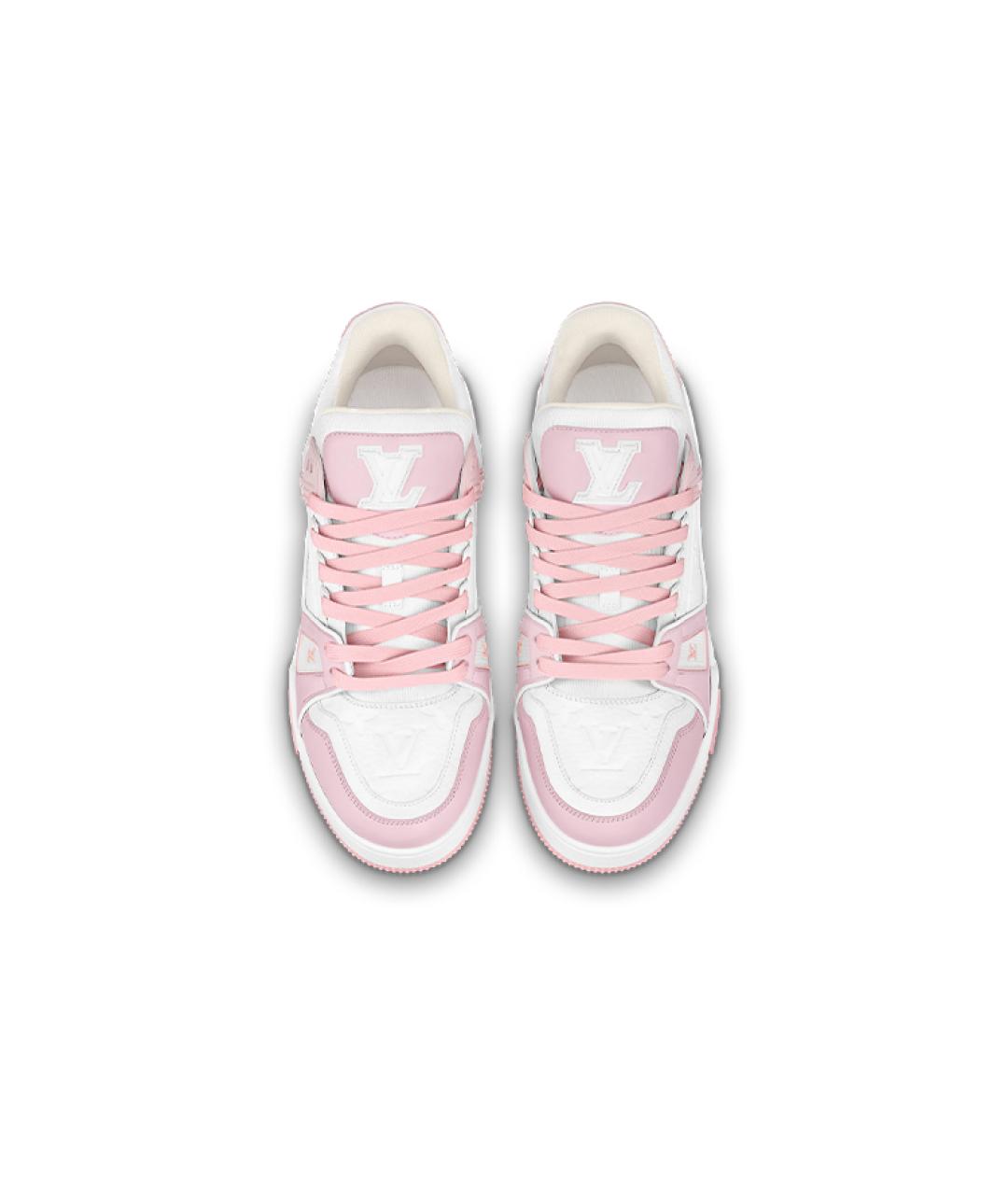 LOUIS VUITTON Розовые кожаные кроссовки, фото 3
