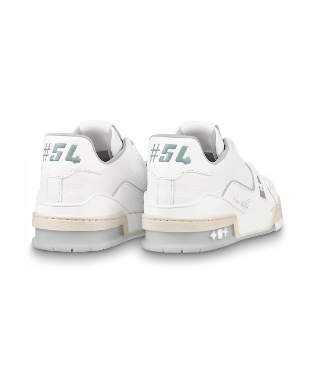 LOUIS VUITTON Белые кожаные кроссовки, фото 4