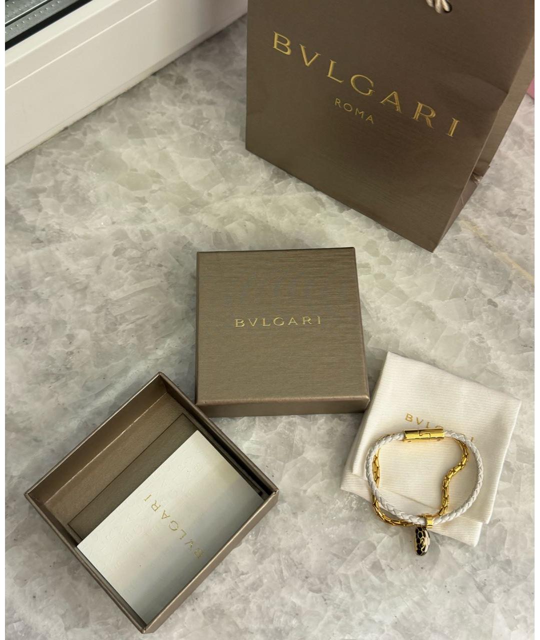 BVLGARI Белый кожаный браслет, фото 3