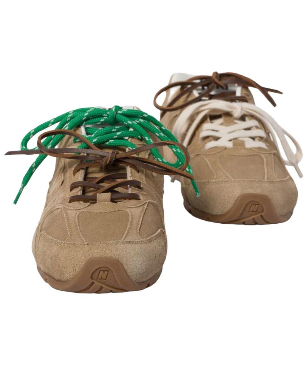 MIU MIU Бежевые замшевые кроссовки, фото 4