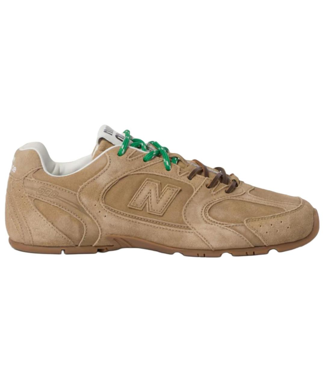 MIU MIU Бежевые замшевые кроссовки, фото 1