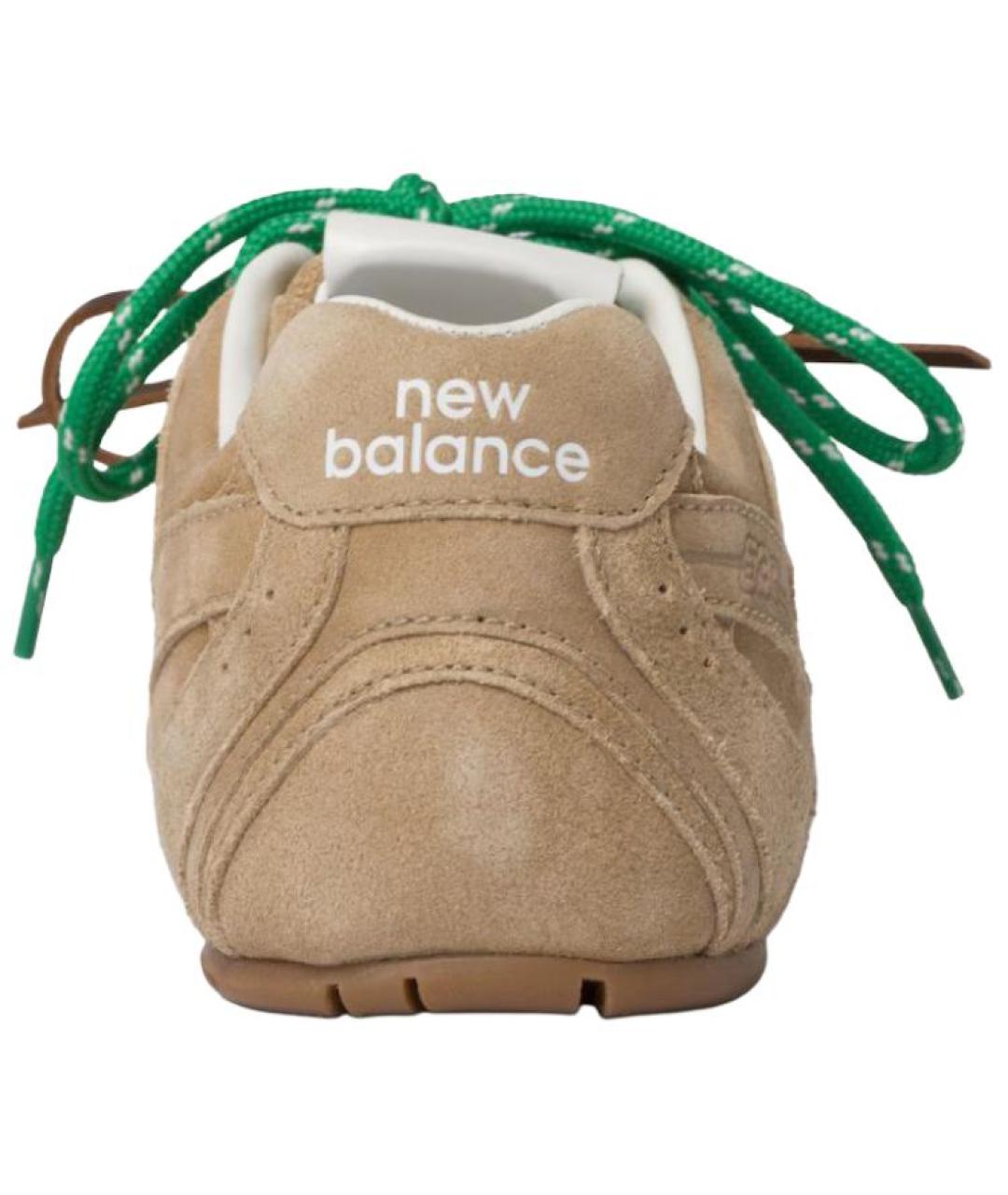 MIU MIU Бежевые замшевые кроссовки, фото 5