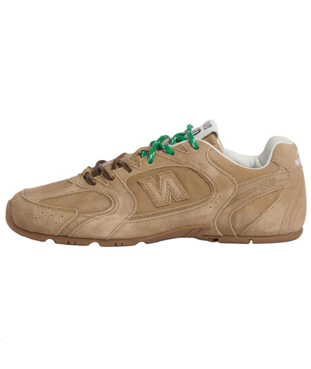 MIU MIU Бежевые замшевые кроссовки, фото 2