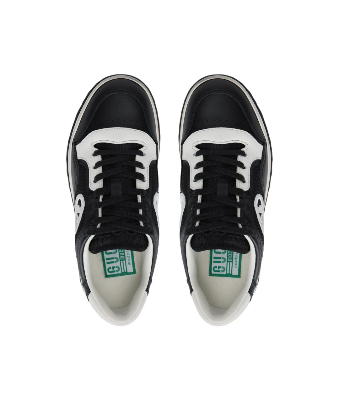 GUCCI Черные кожаные кроссовки, фото 3