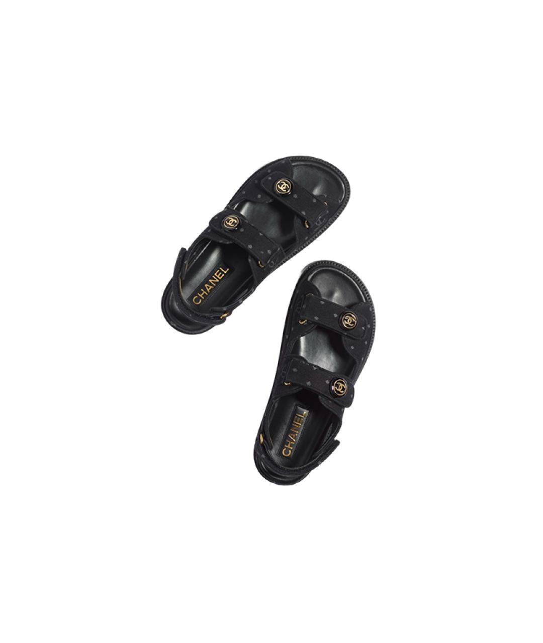 CHANEL Черные сандалии, фото 4