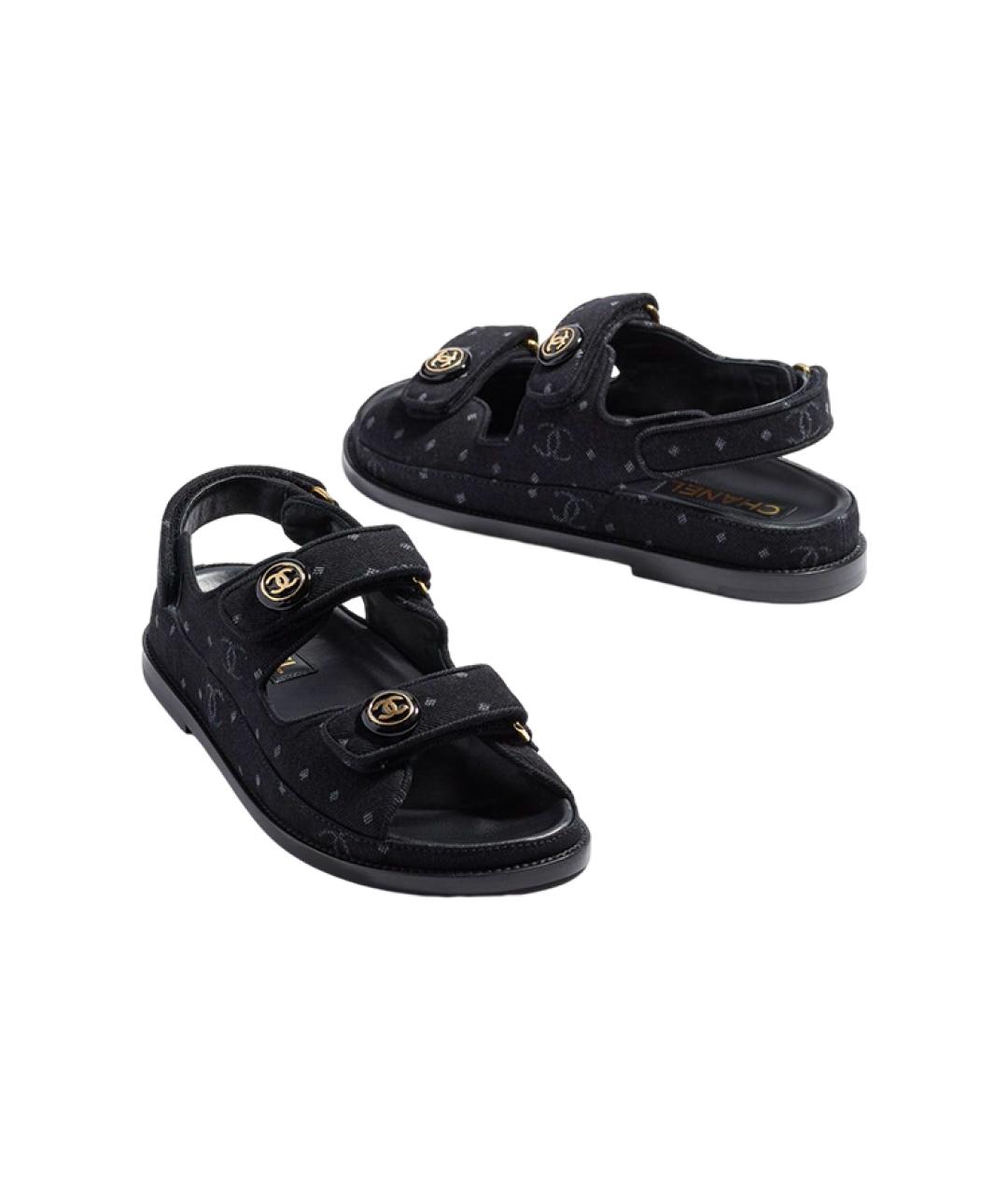 CHANEL Черные сандалии, фото 3