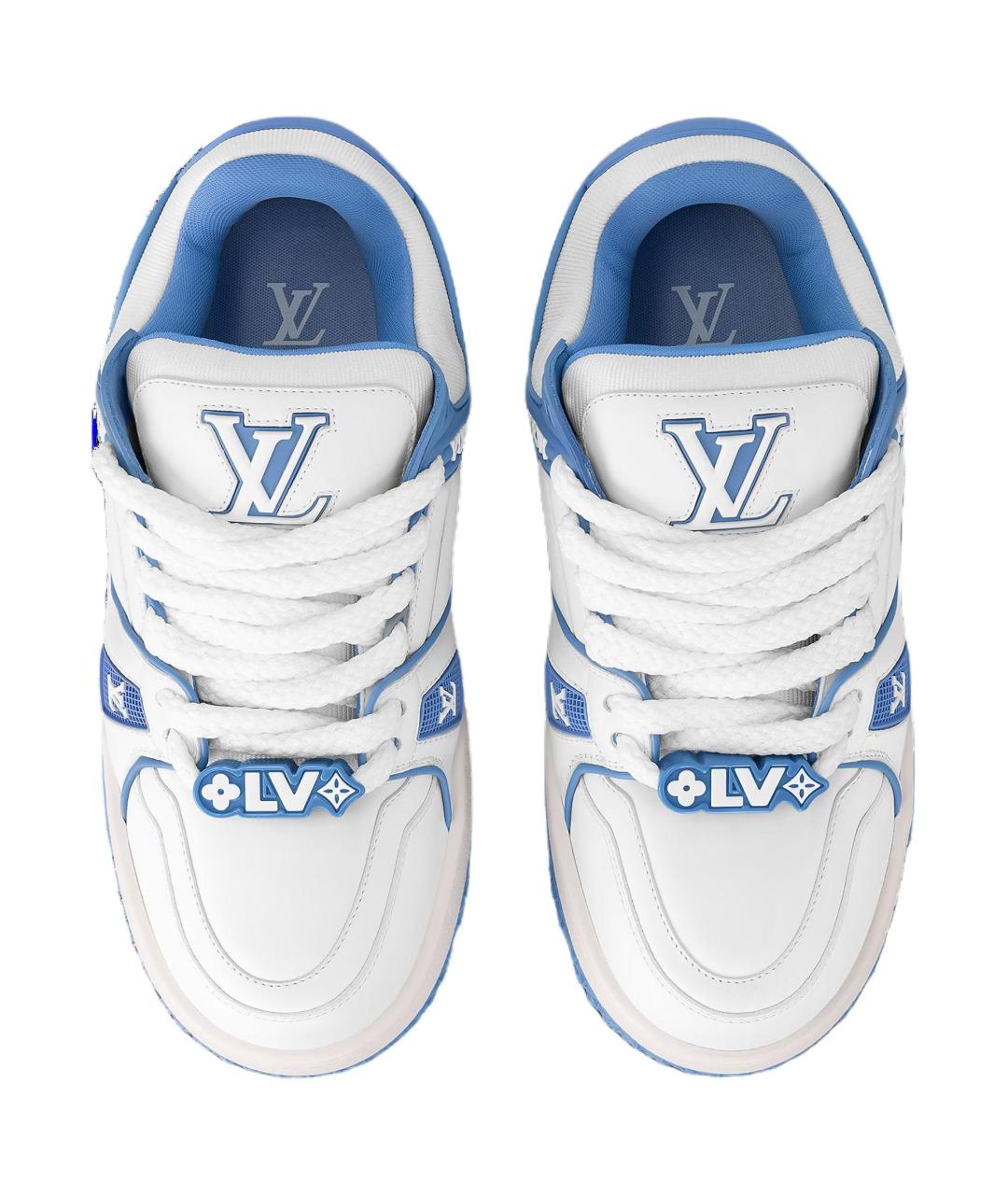 LOUIS VUITTON Белые кожаные кроссовки, фото 4