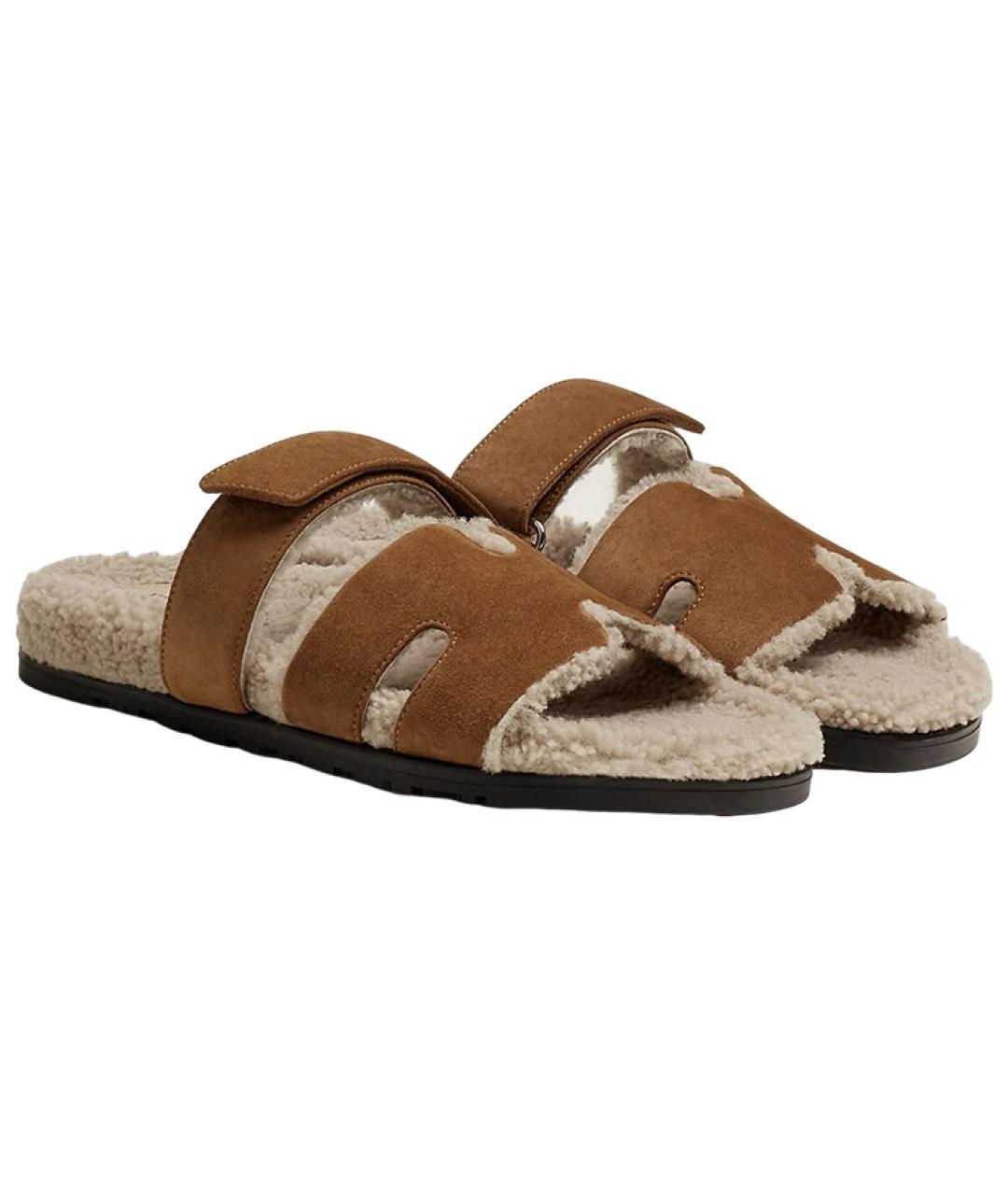 HERMES Мульти замшевые сандалии, фото 4