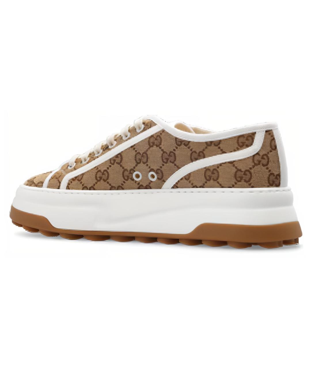 GUCCI Бежевые низкие кроссовки / кеды, фото 5