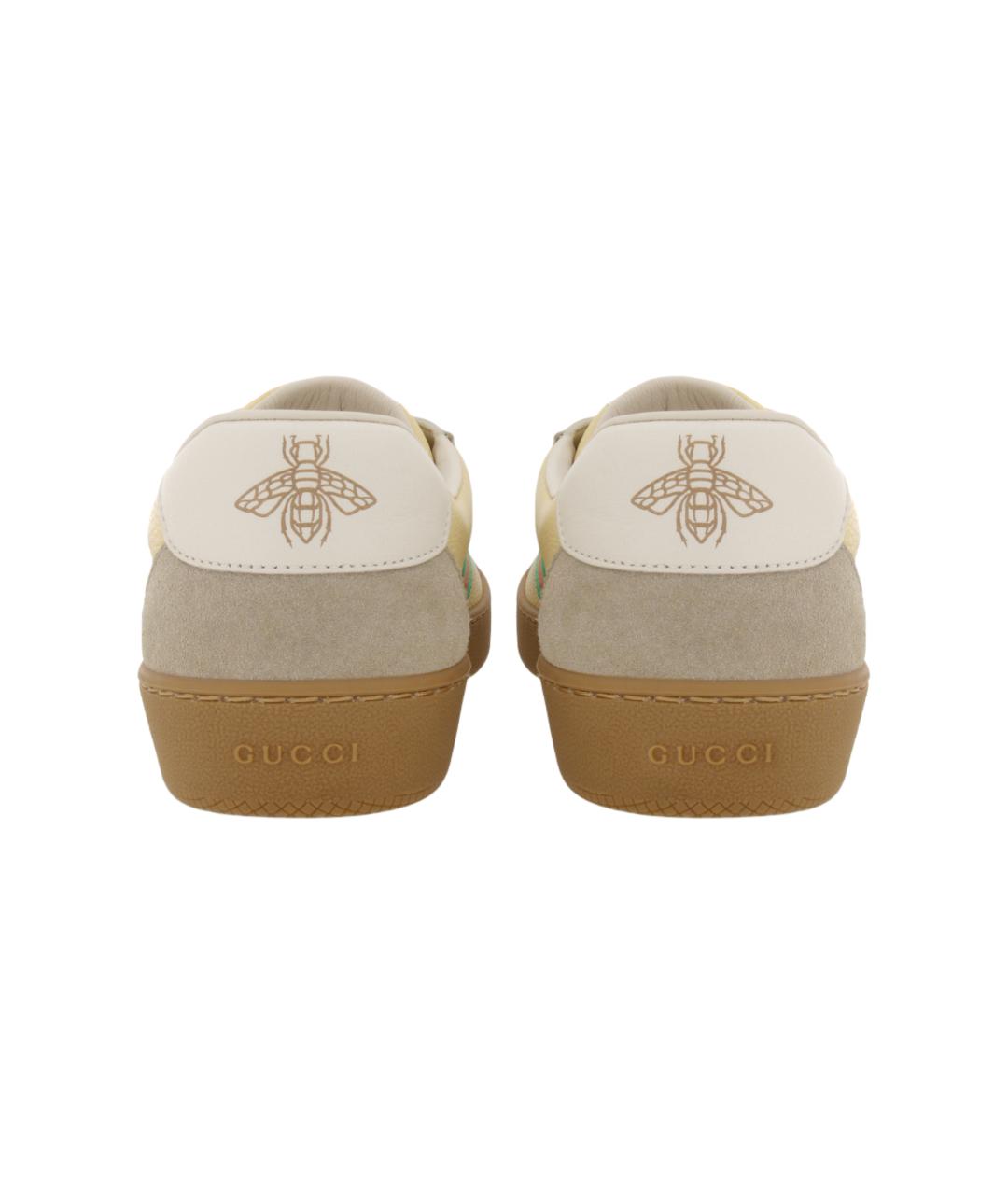 GUCCI Бежевые кожаные кеды, фото 5