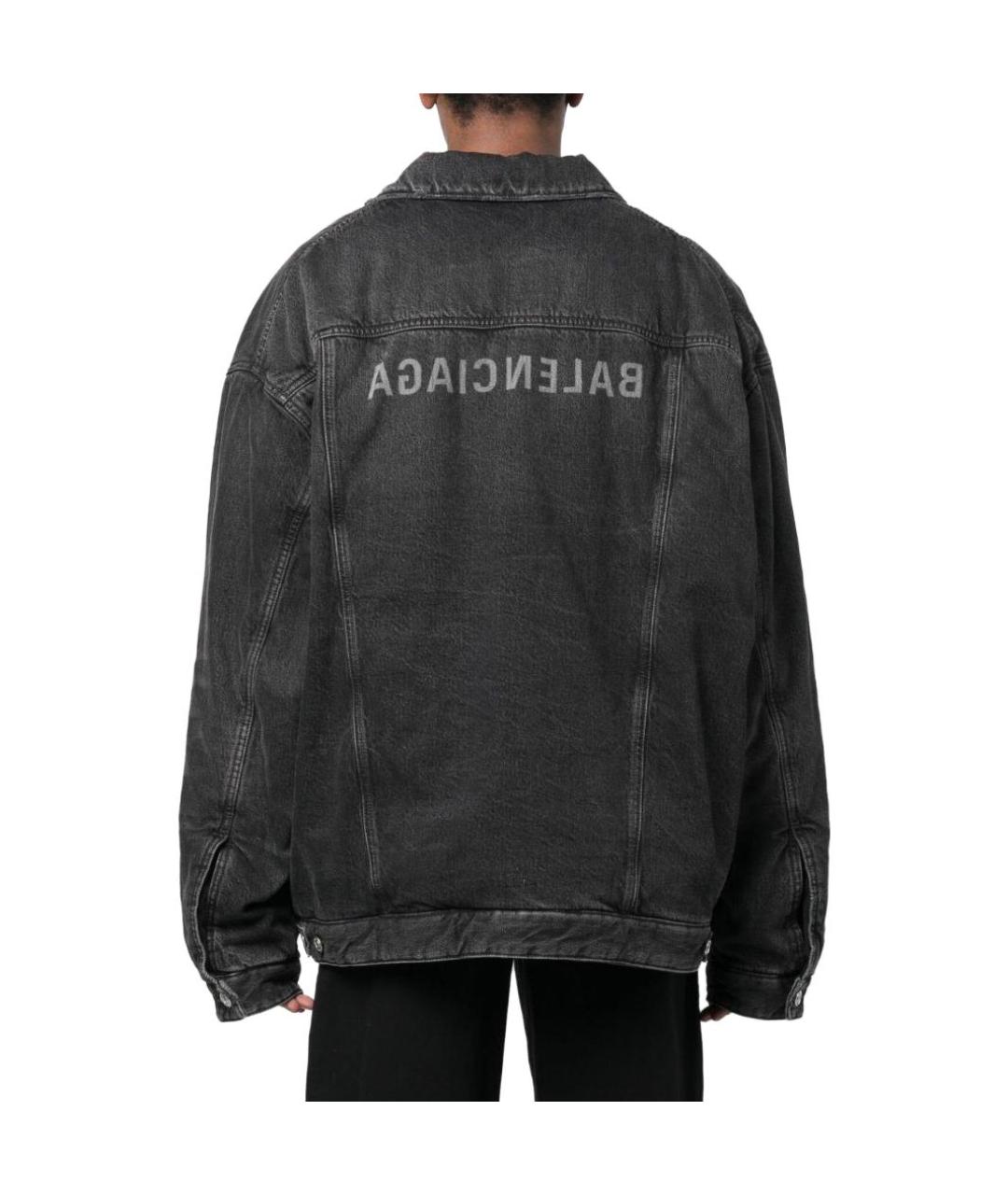 BALENCIAGA Черная деним куртка, фото 3