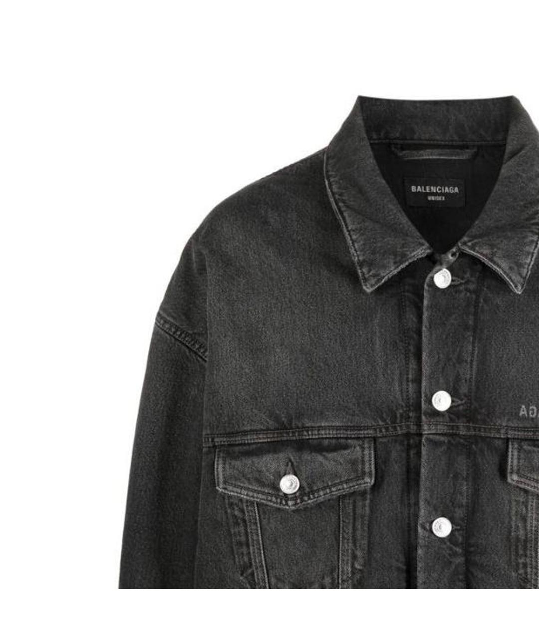 BALENCIAGA Черная деним куртка, фото 5