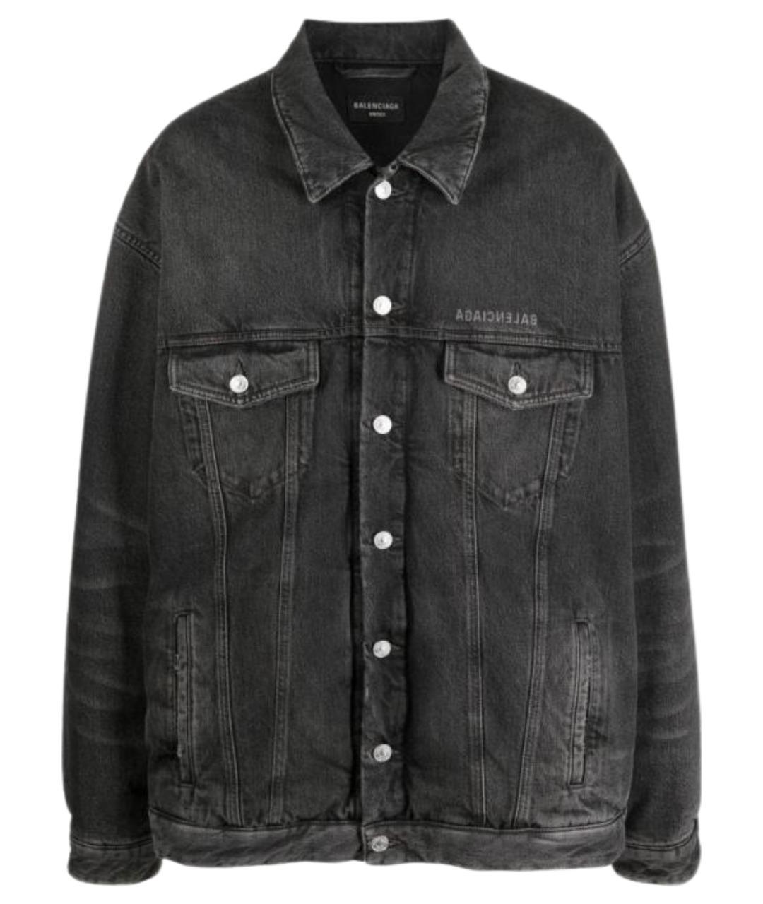 BALENCIAGA Черная деним куртка, фото 1