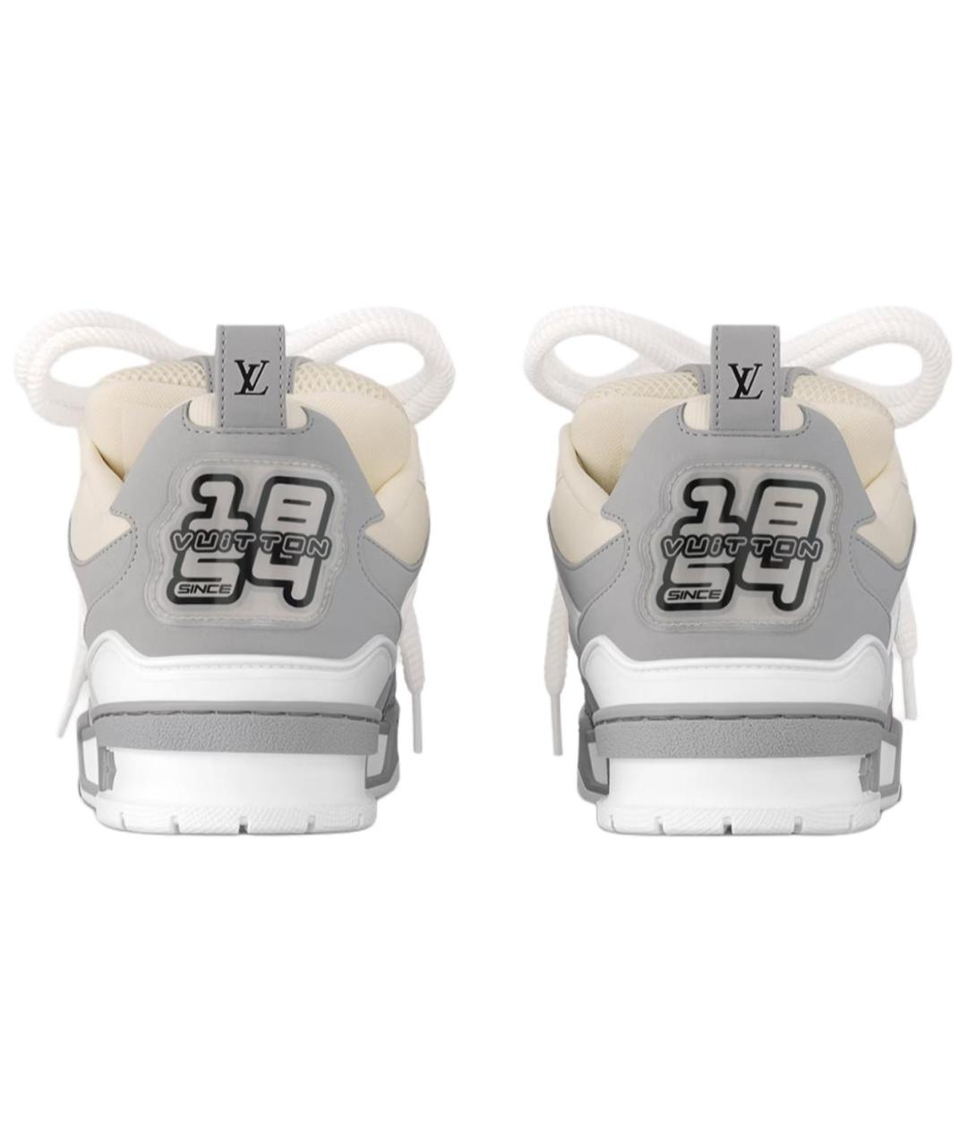 LOUIS VUITTON Серые кожаные низкие кроссовки / кеды, фото 5
