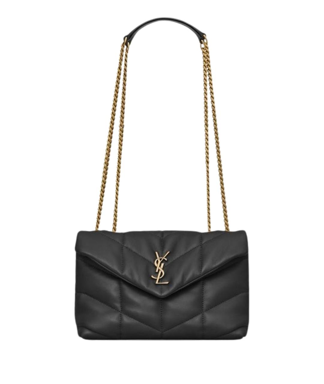SAINT LAURENT Черная кожаная сумка через плечо, фото 1