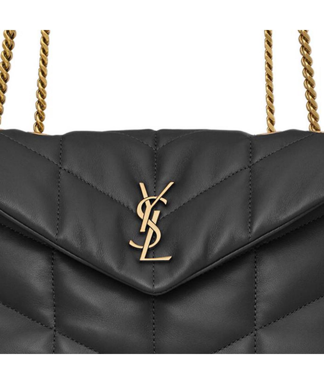 SAINT LAURENT Черная кожаная сумка через плечо, фото 6