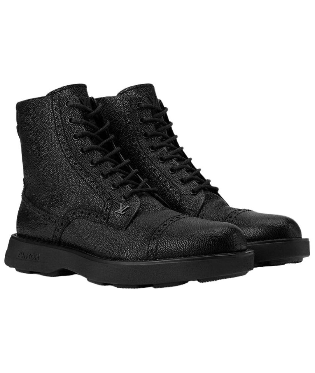 LOUIS VUITTON Черные кожаные низкие ботинки, фото 3