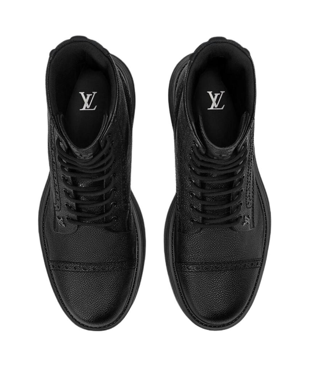 LOUIS VUITTON Черные кожаные низкие ботинки, фото 4