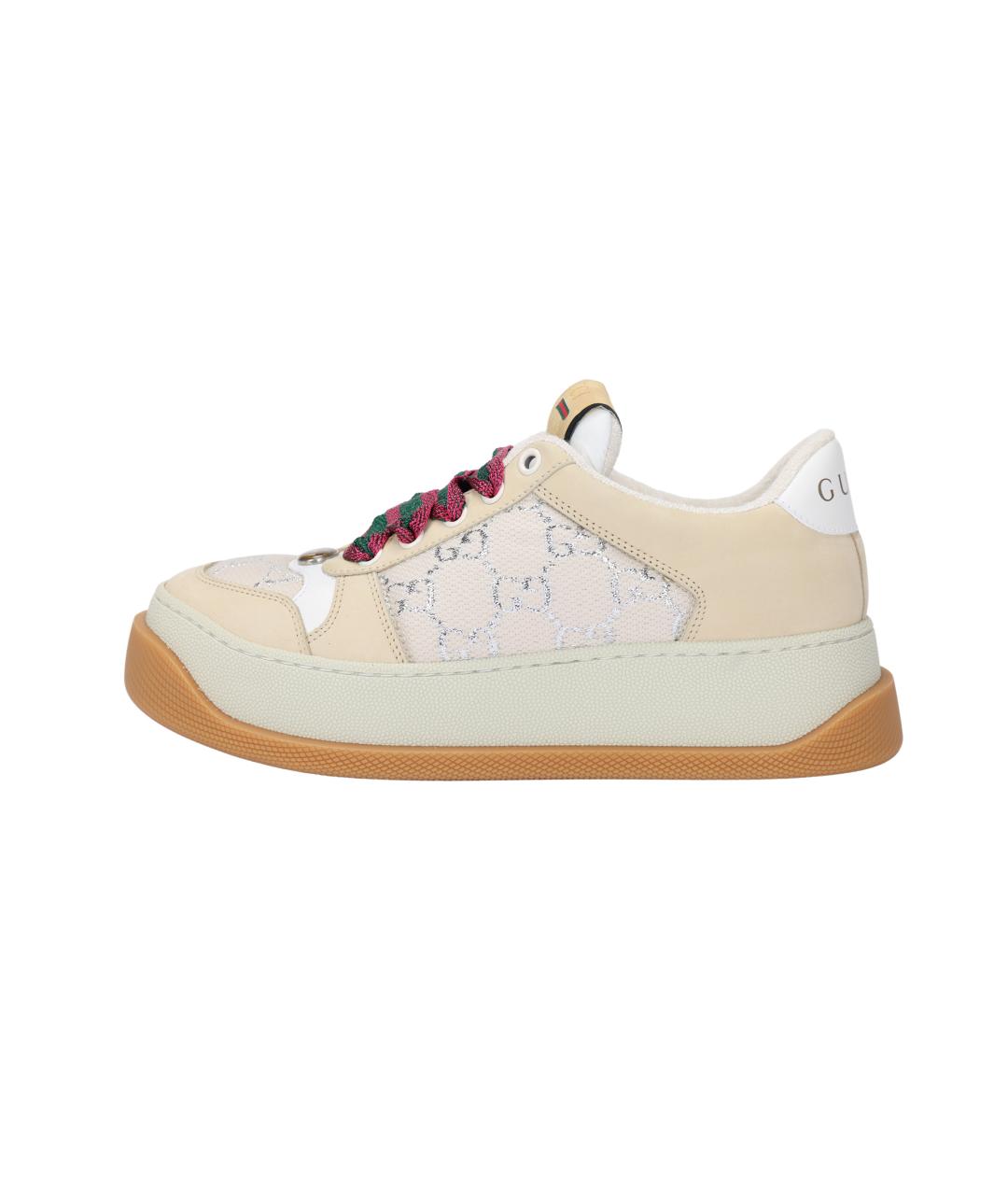 GUCCI Бежевые текстильные кроссовки, фото 2