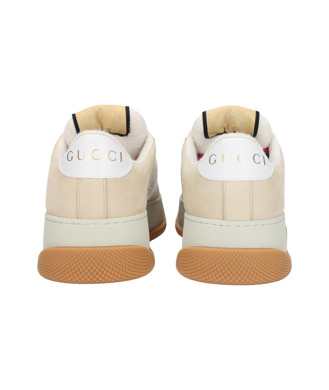 GUCCI Бежевые текстильные кроссовки, фото 4