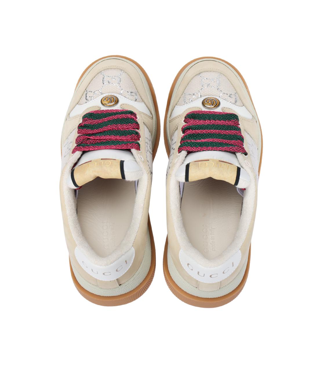GUCCI Бежевые текстильные кроссовки, фото 3