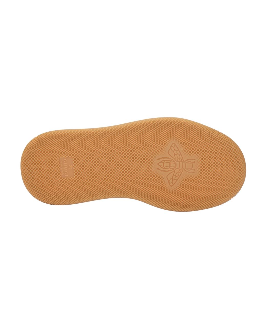 GUCCI Бежевые текстильные кроссовки, фото 5