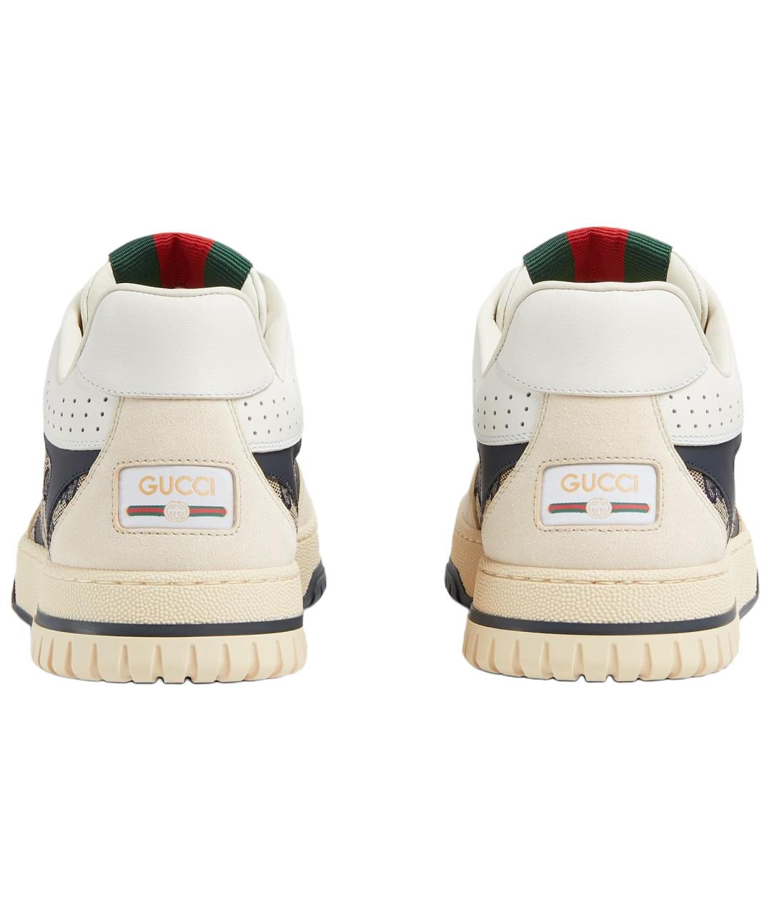 GUCCI Синие кожаные низкие кроссовки / кеды, фото 5