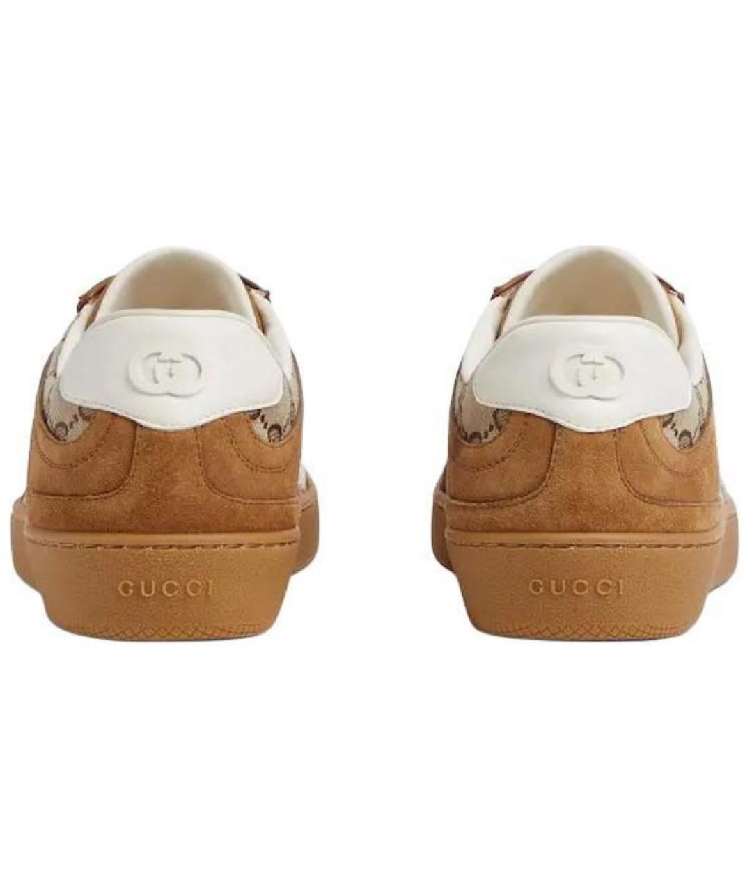 GUCCI Коричневые кожаные кроссовки, фото 5