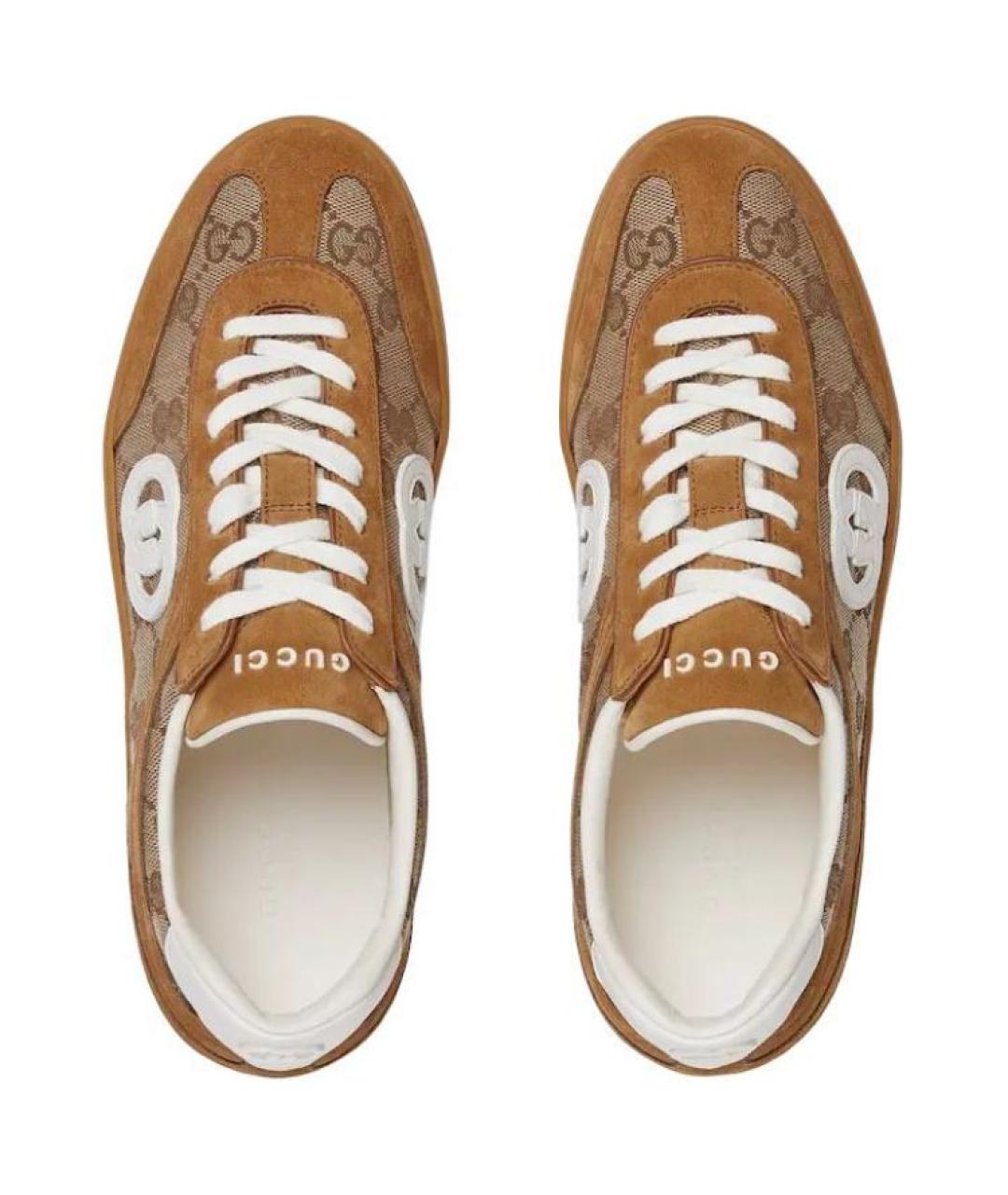 GUCCI Коричневые кожаные кроссовки, фото 4