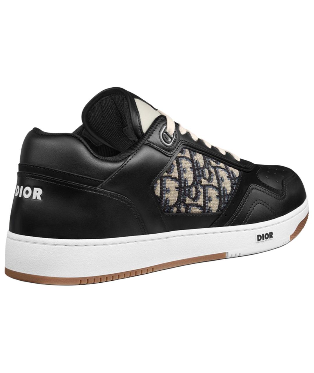 CHRISTIAN DIOR Черные кожаные низкие кроссовки / кеды, фото 4