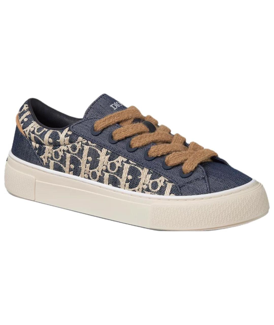 CHRISTIAN DIOR Синие текстильные низкие кроссовки / кеды, фото 4