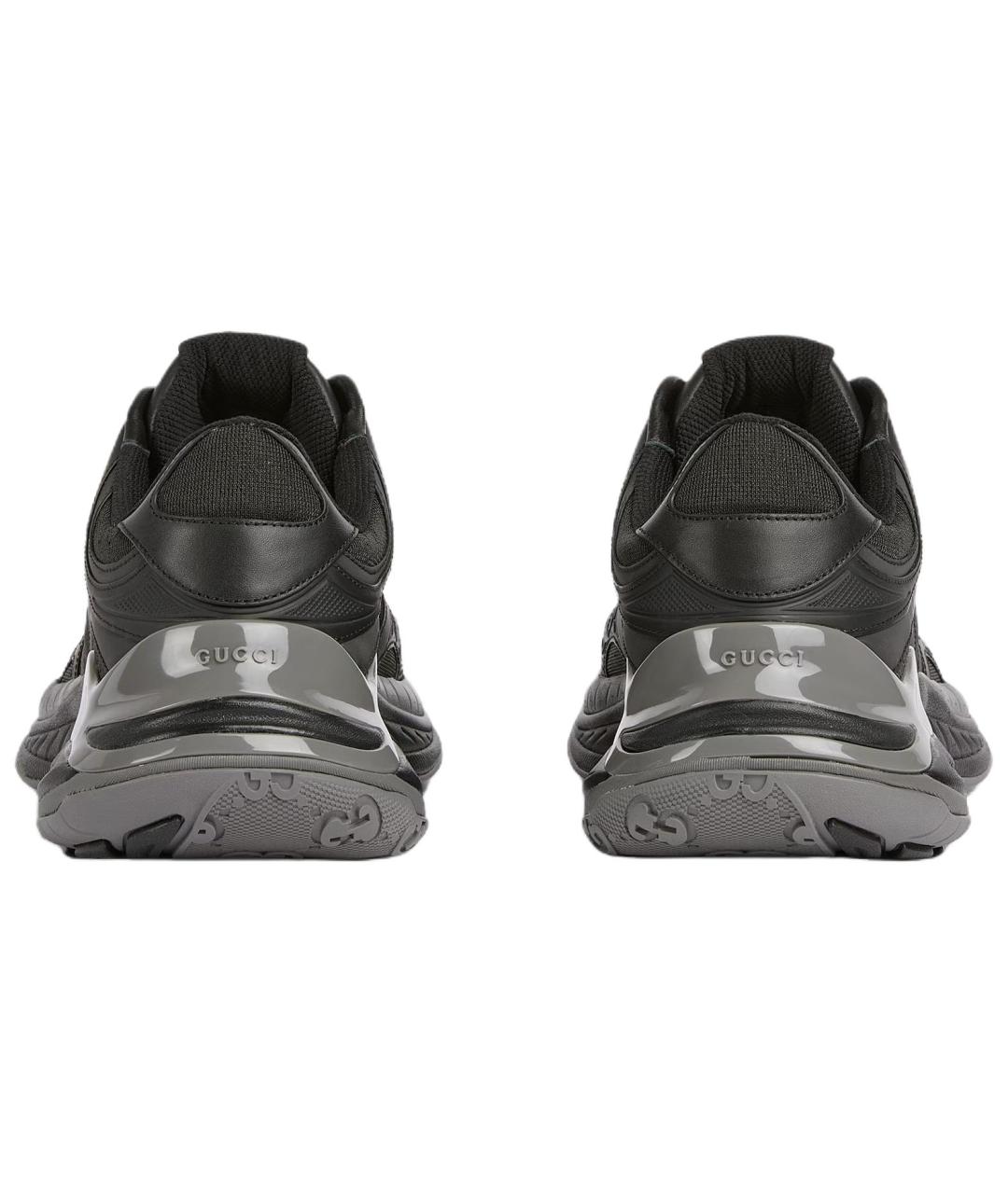 GUCCI Черные текстильные низкие кроссовки / кеды, фото 5