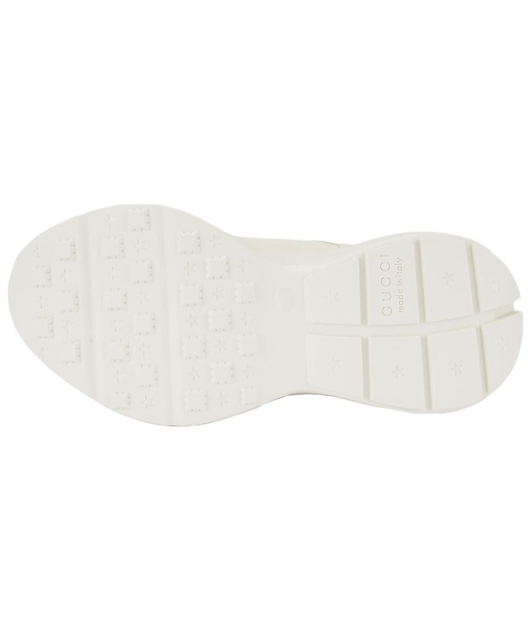 GUCCI Бежевые кожаные кроссовки, фото 6