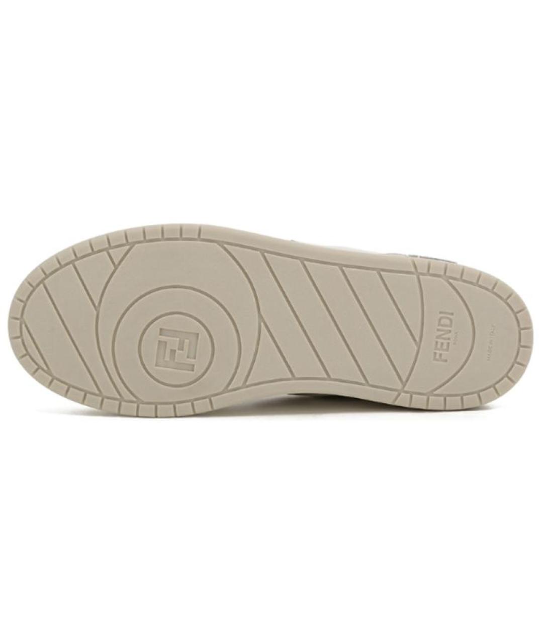 FENDI Белые кожаные низкие кроссовки / кеды, фото 6