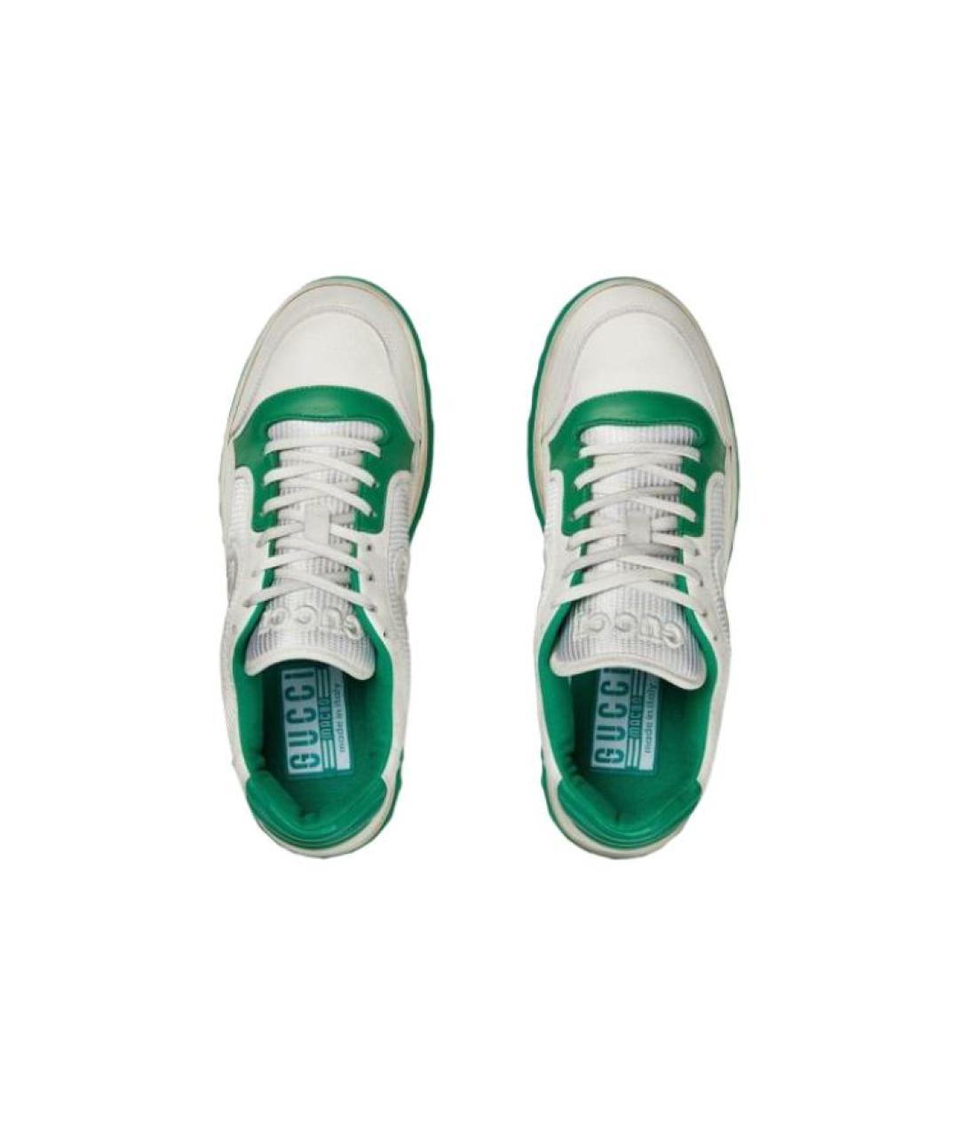GUCCI Зеленые кожаные низкие кроссовки / кеды, фото 4