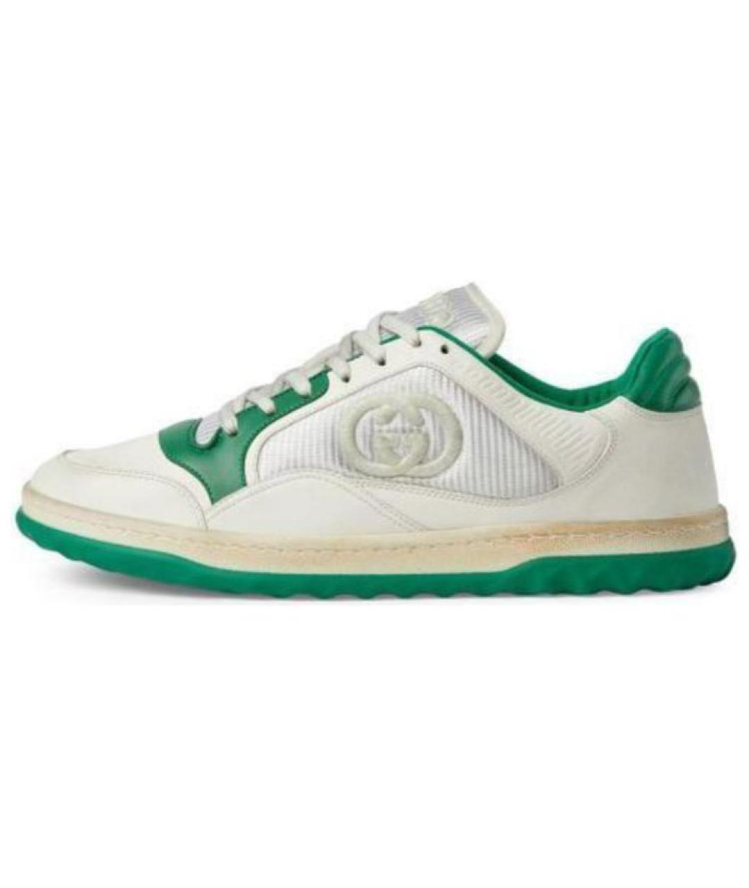 GUCCI Зеленые кожаные низкие кроссовки / кеды, фото 2